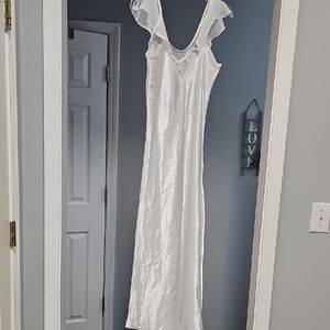 Cato White Satin Dress